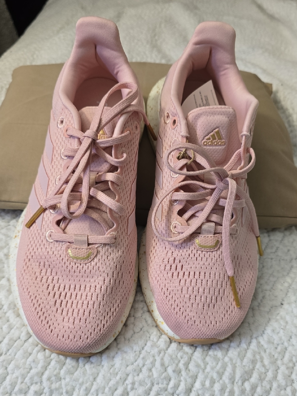 ADIDAS Women's Pink Athletic Sneakers with Gold Accents
